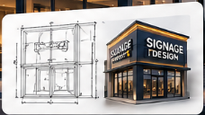 signage sketch and 3D mockup